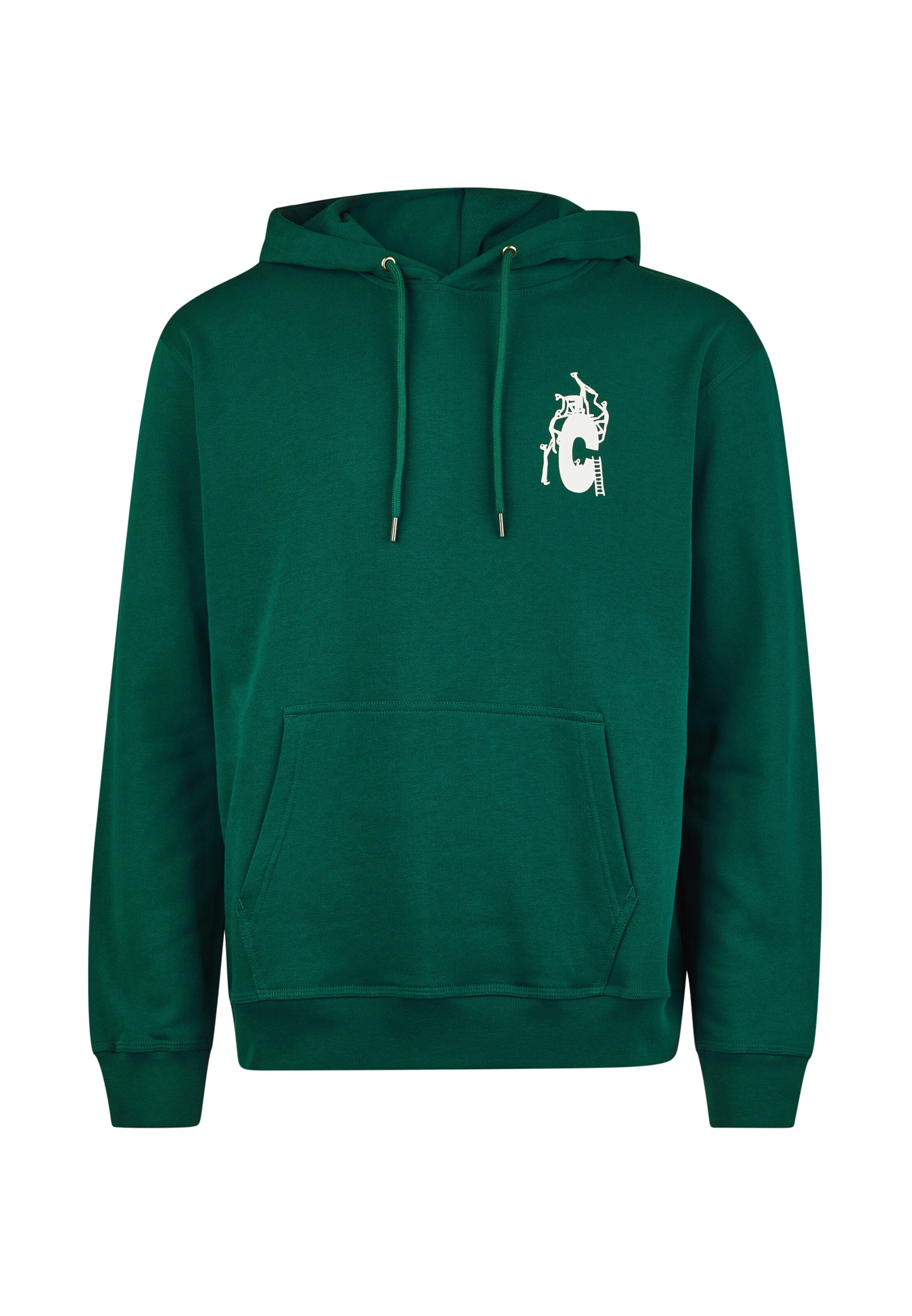 Cleptomanicx Kapuzensweatshirt 'Collective' in Grün: Vorderseite