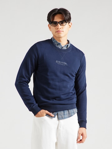 Sweat-shirt s.Oliver en bleu : devant