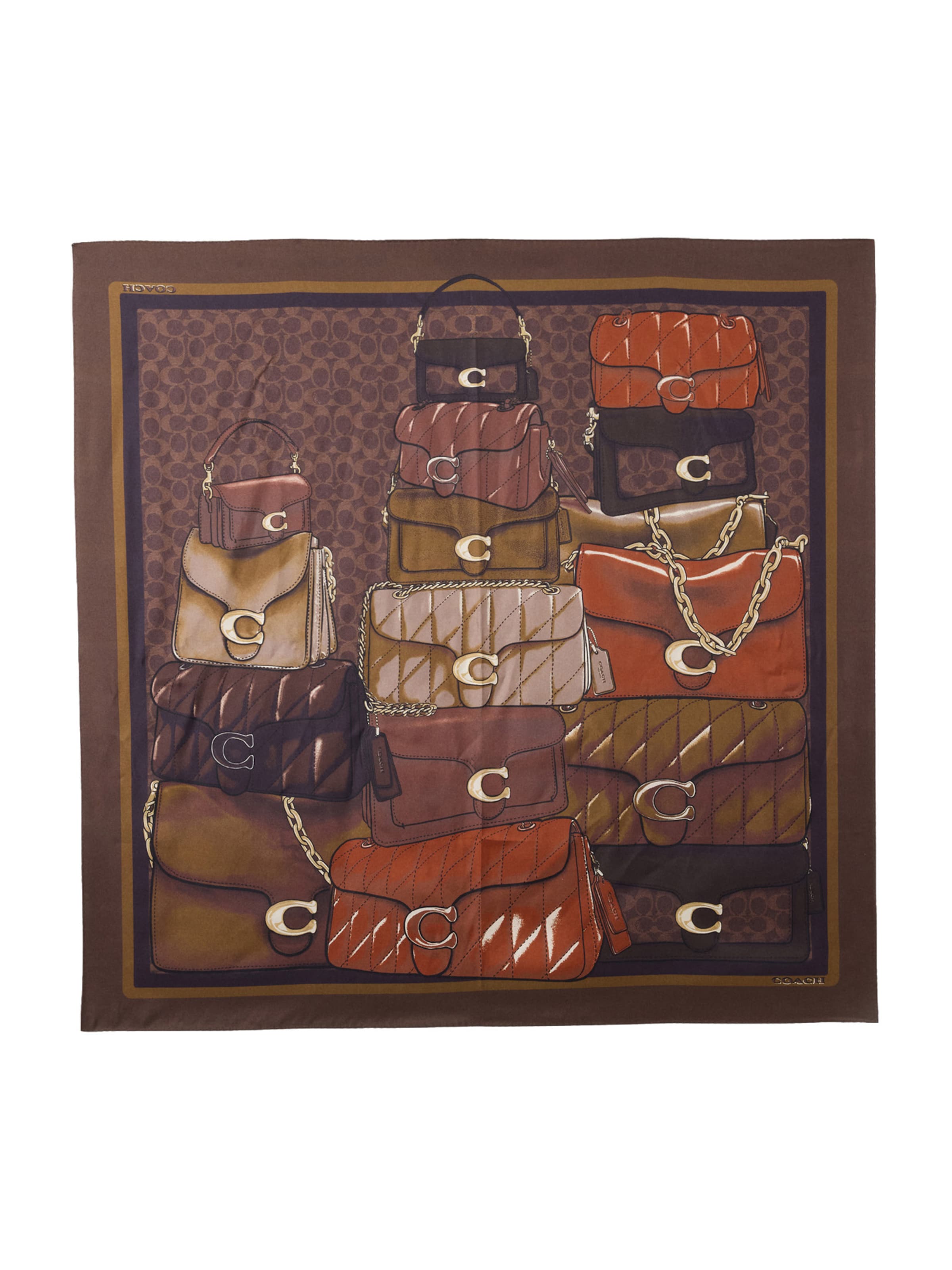 COACH Šál - Hnedá: predná strana