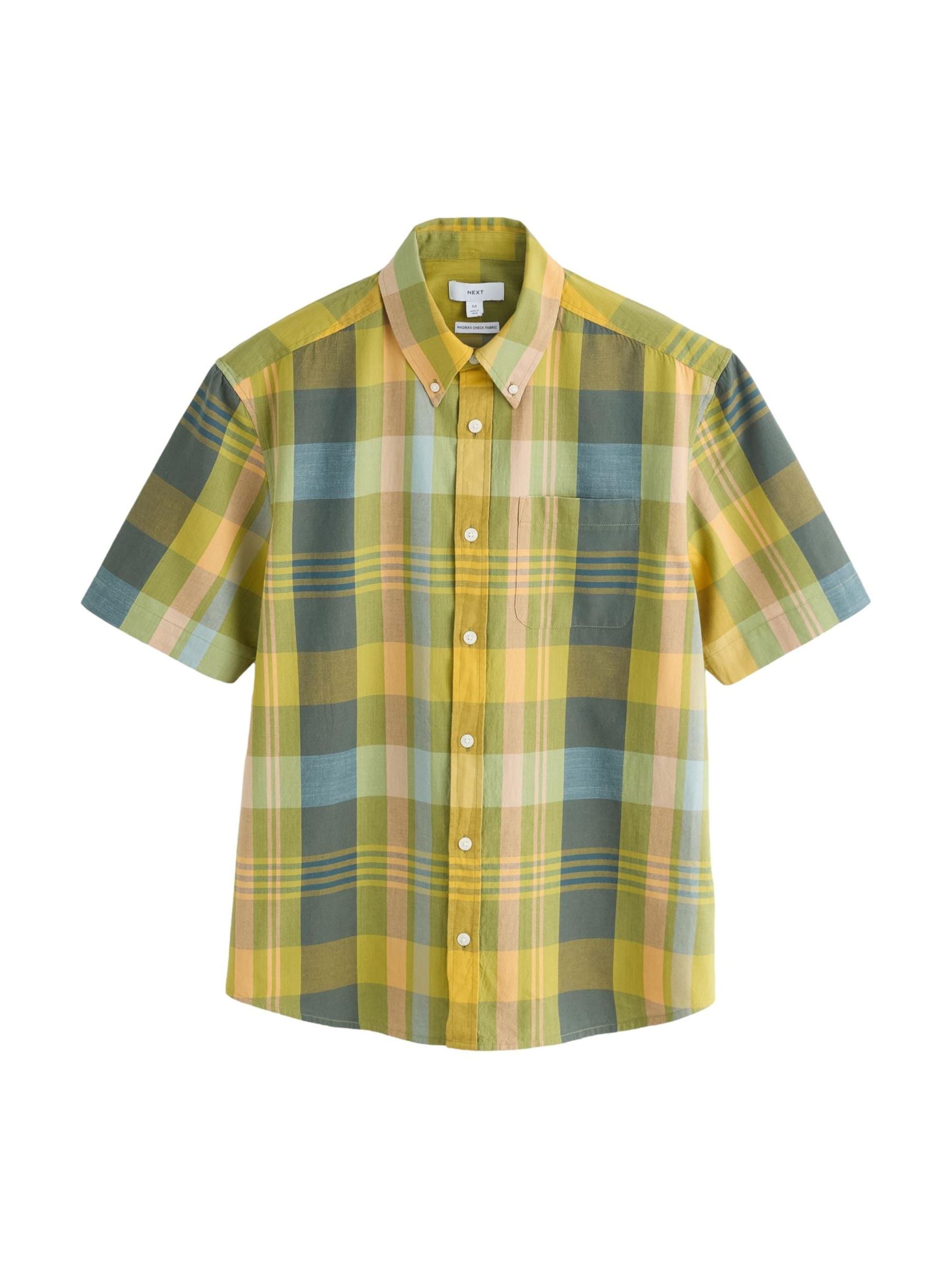 Next Button Up Shirt in S in Light blue / Yellow / Green / Peach, Item view