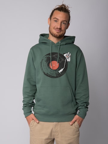 Watapparel Sweatshirt 'Schallplatte' in Groen: voorkant