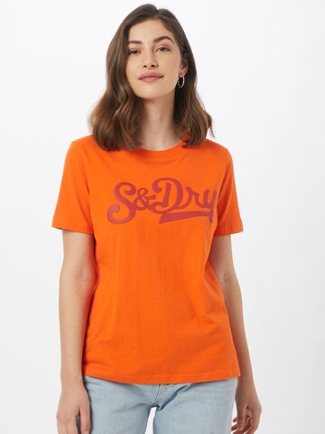 Tricou 'Collegiate Cali State' de la Superdry pe portocaliu: față