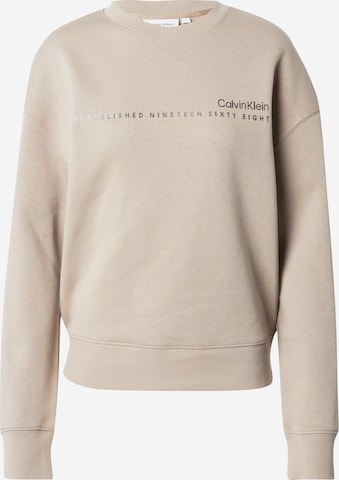 Sweat-shirt Calvin Klein en gris : devant