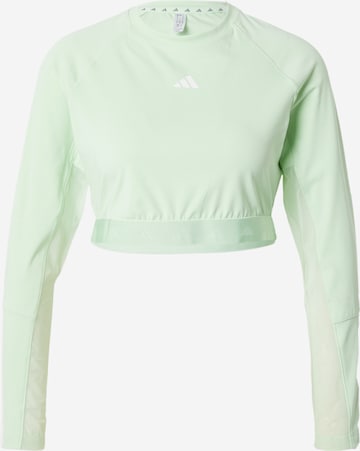 ADIDAS PERFORMANCE - Camisa funcionais 'HYPERGLAM' em verde: frente