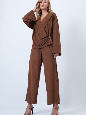 Trend Alaçatı Stili Kalhotový kostým – hnědá