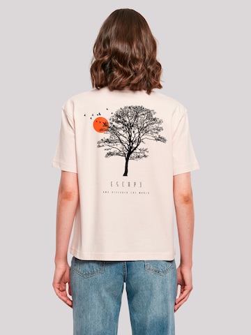 T-shirt 'Escape Discover the World Tree Birds' F4NT4STIC en rose