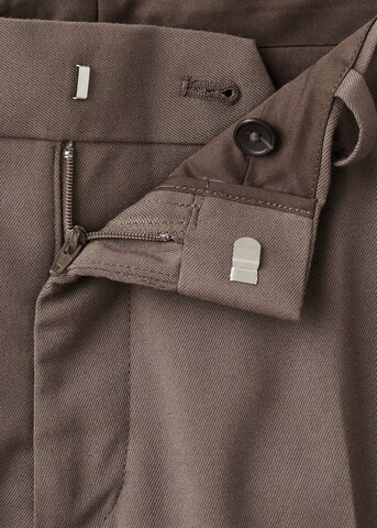 MANGO MAN Regular Pleat-Front Pants 'Savoir' in Brown