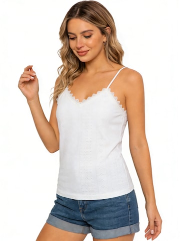 MEETWEE Top 'V-neck summer lace vest' in White