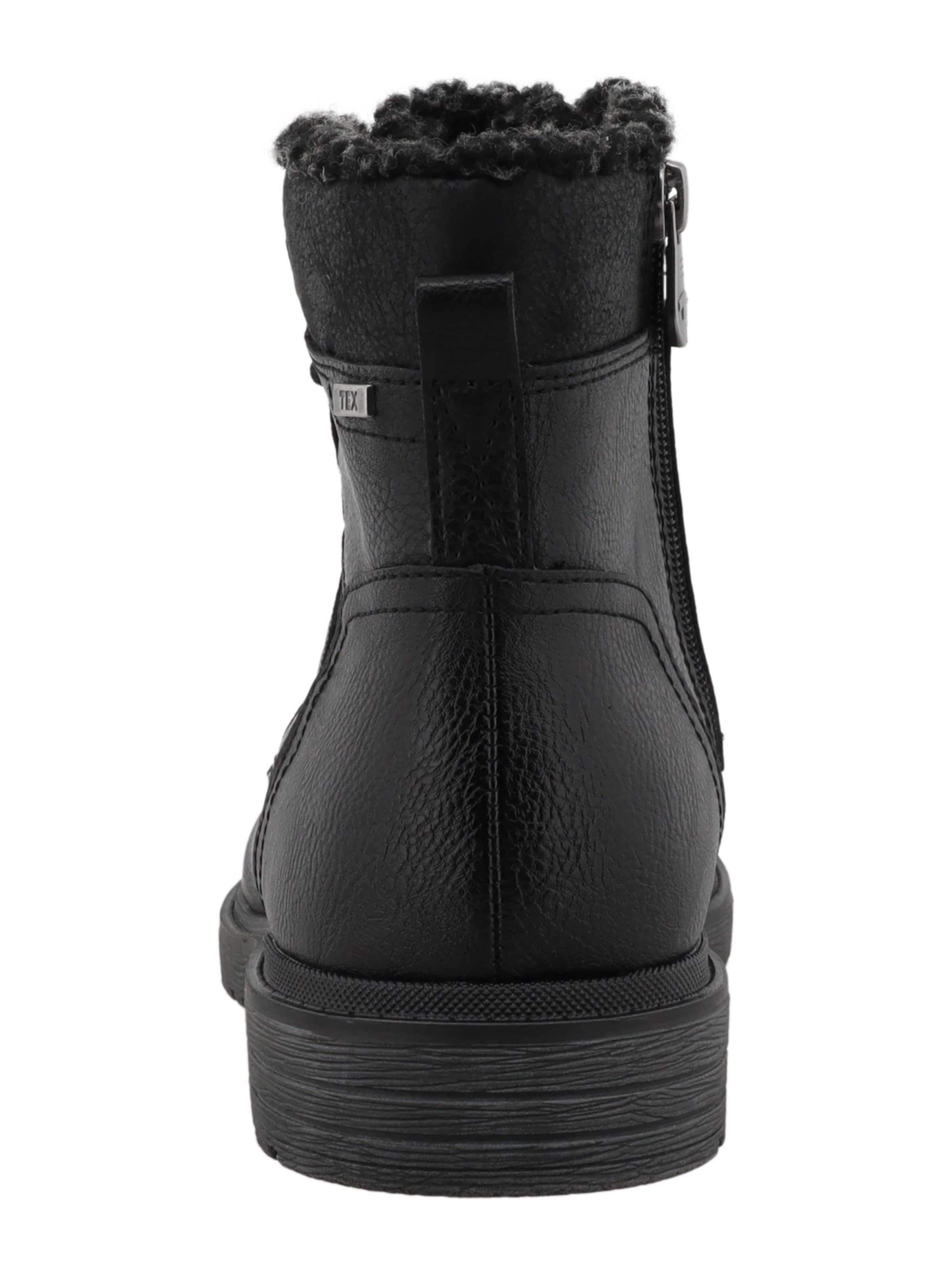 TOM TAILOR Schnürboots in Schwarz