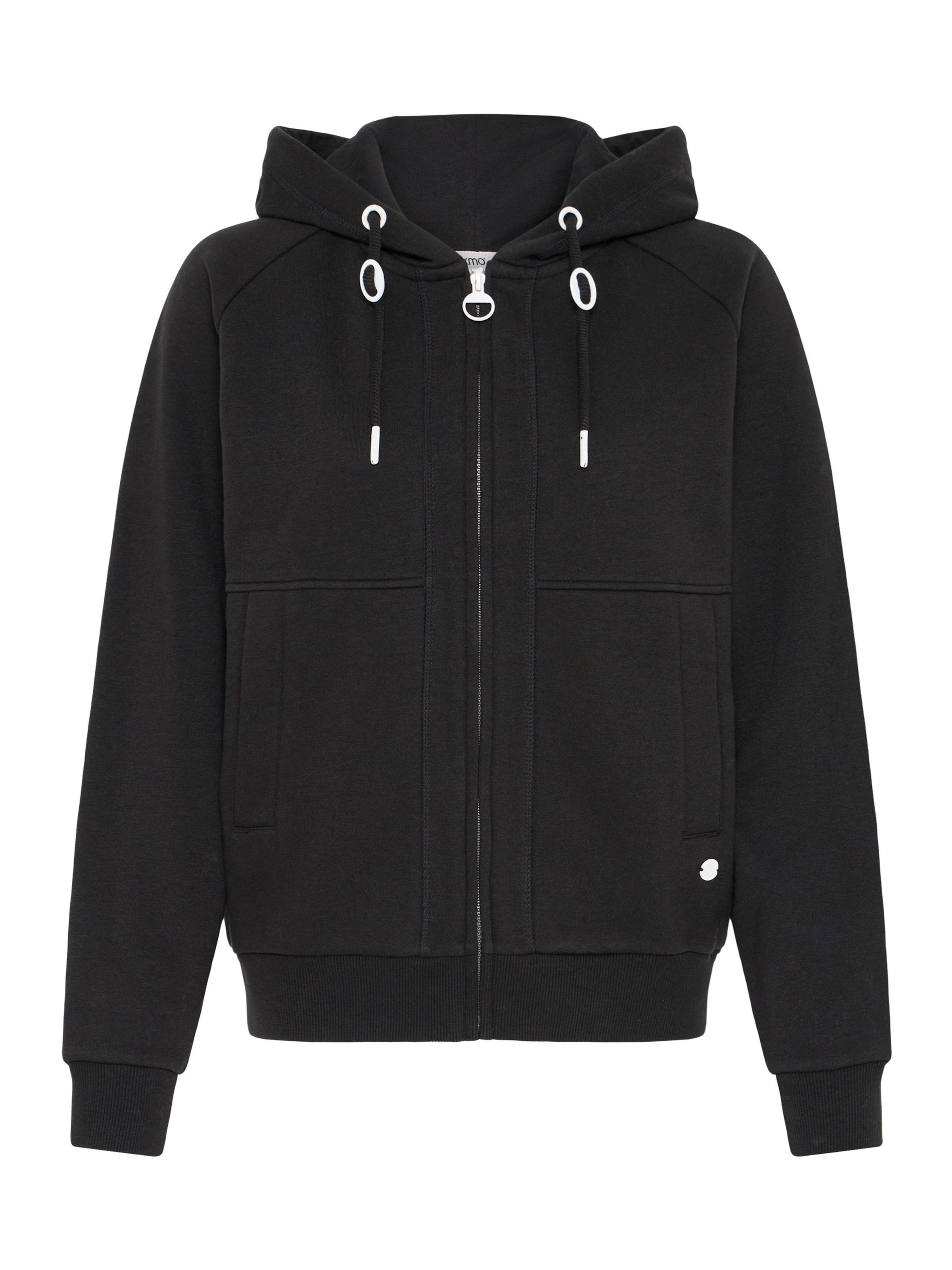 Oxmo Zip-Up Hoodie ' OXAndie ' in Black: front