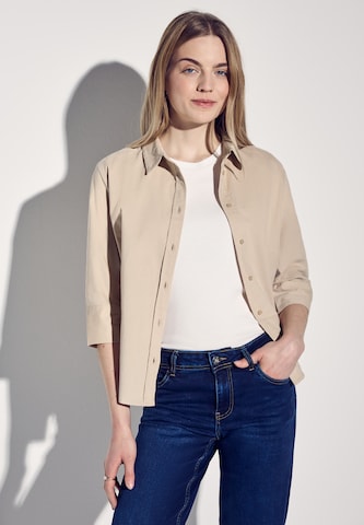 STREET ONE Cordbluse in Beige: Vorderseite