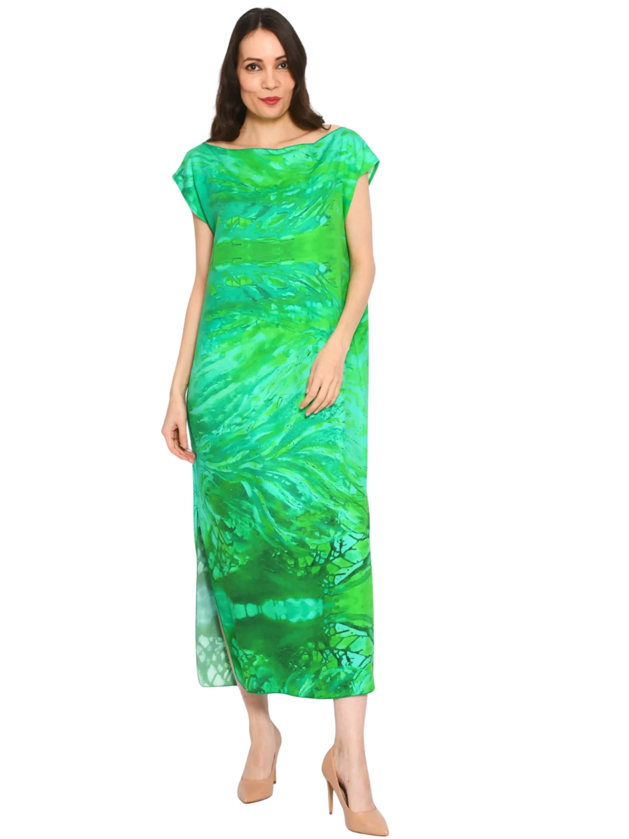 Csillag Zsuzsi Oversized dress 'Tree of life' in Green