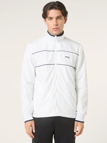 FILA - Sudadera con cremallera 'CASALE regular lightweight jacket' en blanco: frente