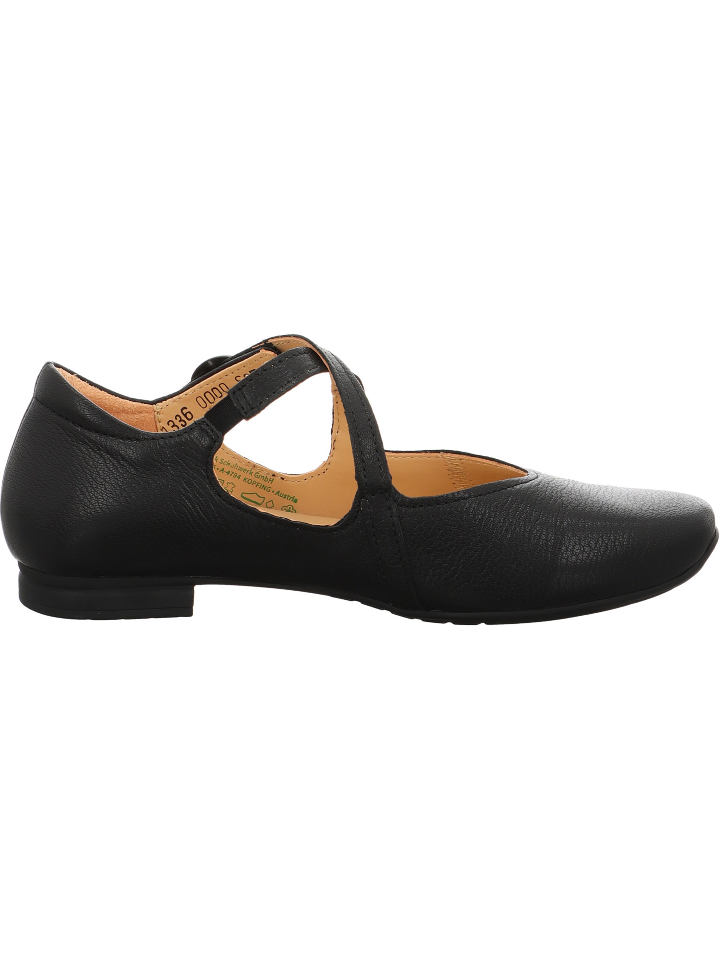 THINK! Ballet Flats with Strap 'Gaudi' in Black