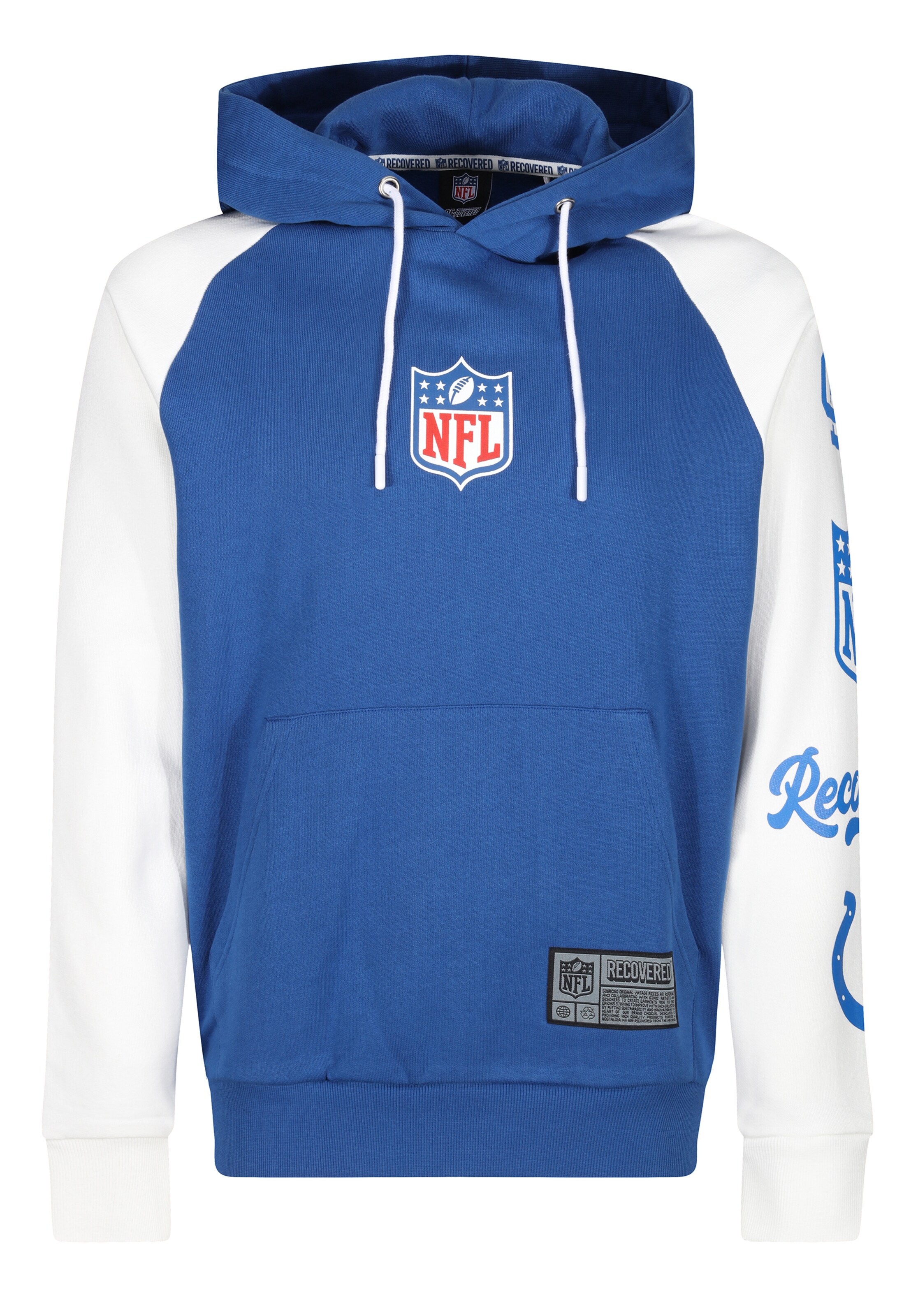 Recovered Kapuzenpullover 'NFL Colts For The Shoe' in Blau: Vorderseite