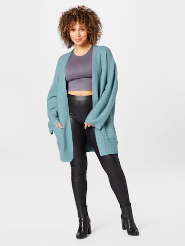 ABOUT YOU Curvy Knit Cardigan 'Theodora' in Green: front