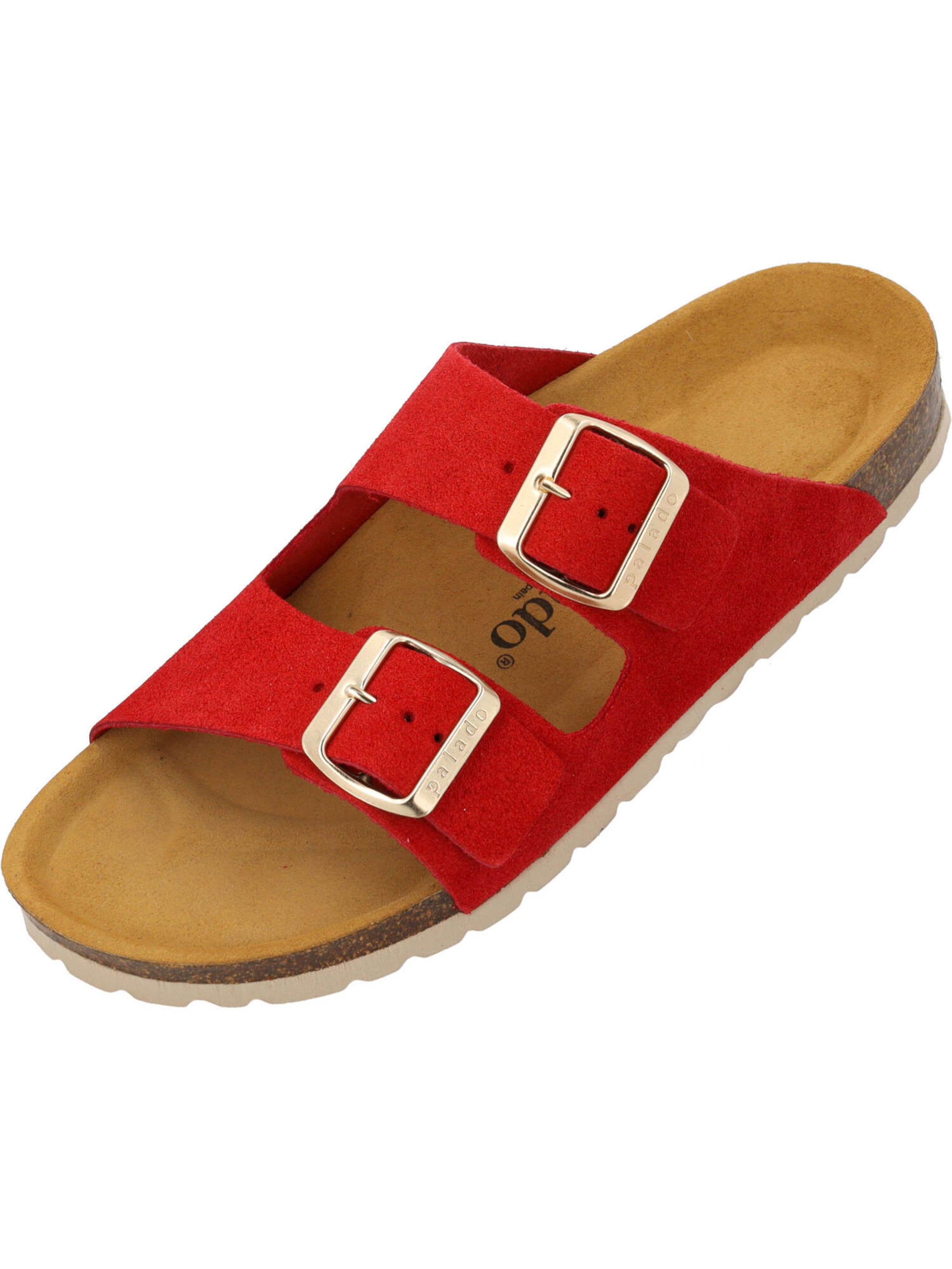 Palado Pantolette 'Korfu' in Rot: Vorderseite
