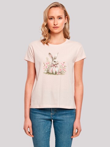 F4NT4STIC Shirt 'Niedlicher Osterhase mit Blumen' in Pink: front