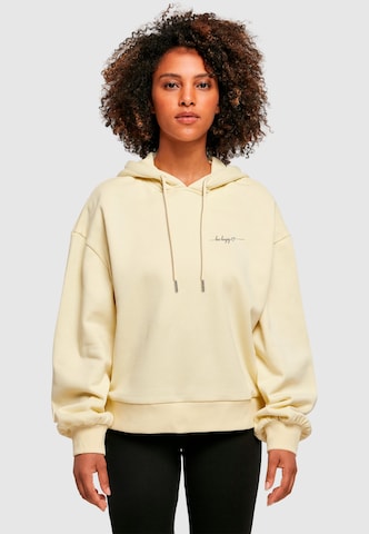 Merchcode Sweatshirt 'Be Happy' in Yellow: front