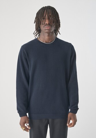 Cleptomanicx Pullover 'Crewneck Grower' in Blau: Vorderseite