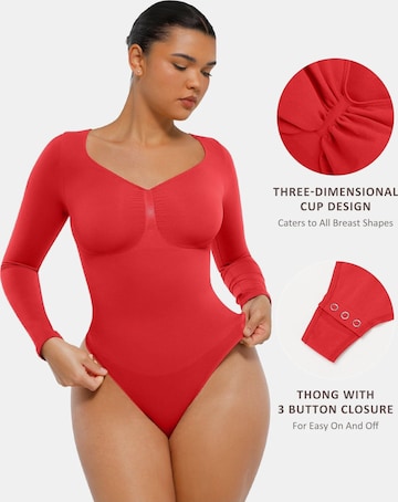 FÉMINITÉ Fatale Shaping Bodysuit 'AVA' in Red: front