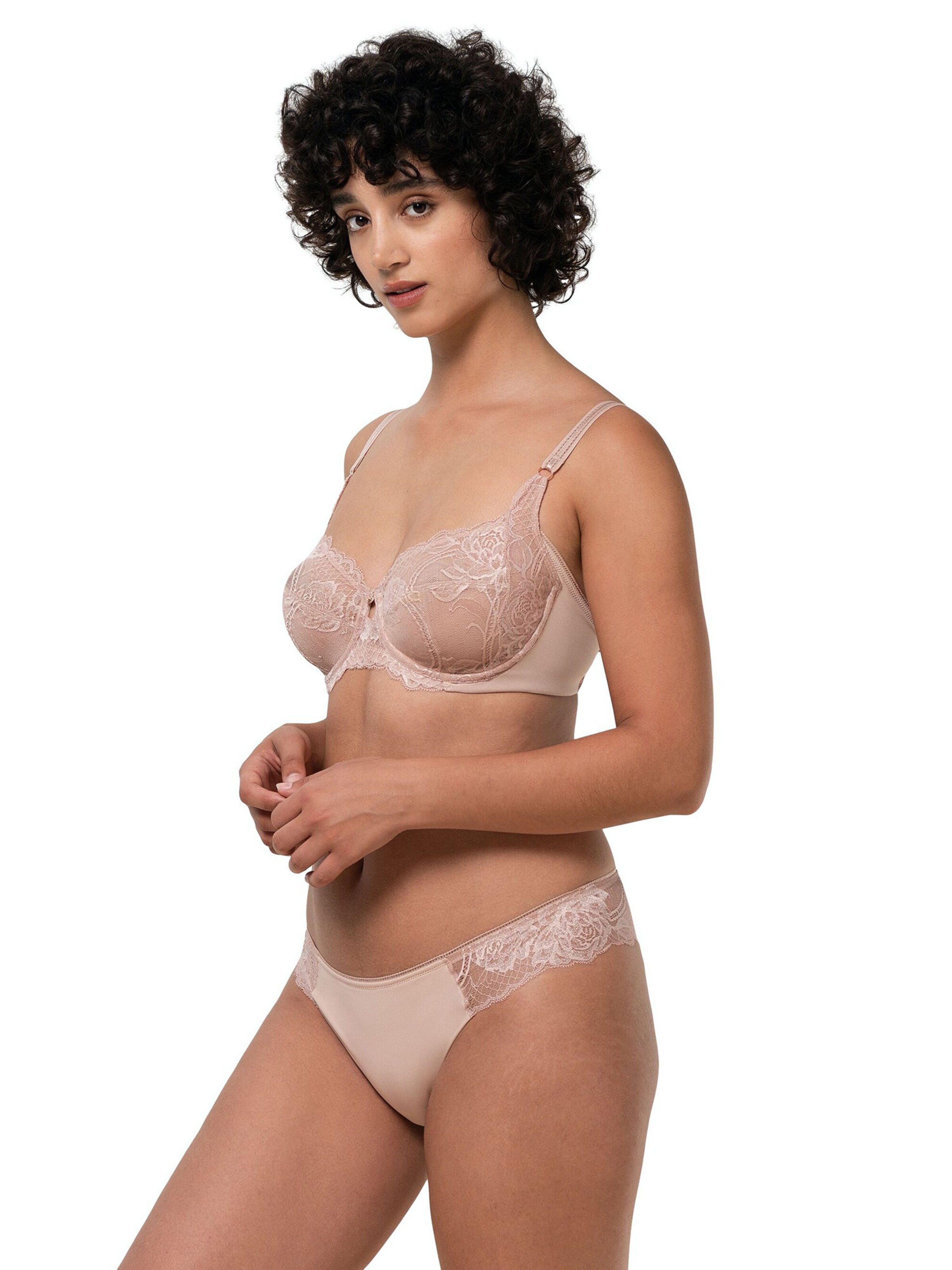 TRIUMPH Slip ' Wild Peony Florale Brazilian ' in Pink: front