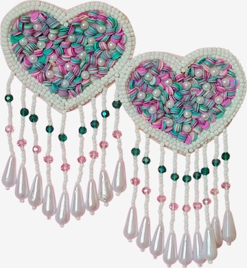 PfauGermany Earrings 'Heart Beat' in White: front