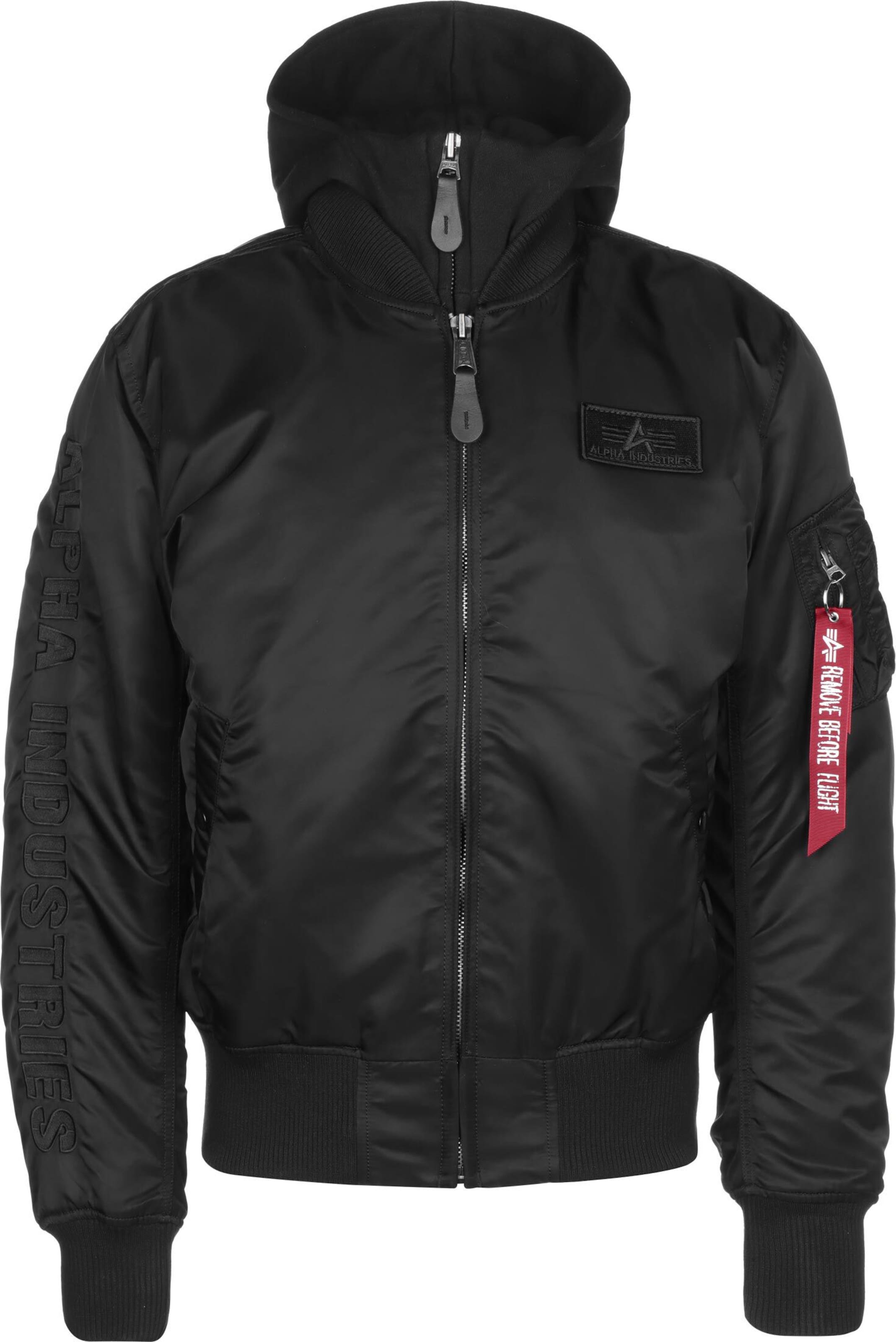 ALPHA INDUSTRIES Jacke 'MA-1 D-Tec SE' in Schwarz: Vorderseite