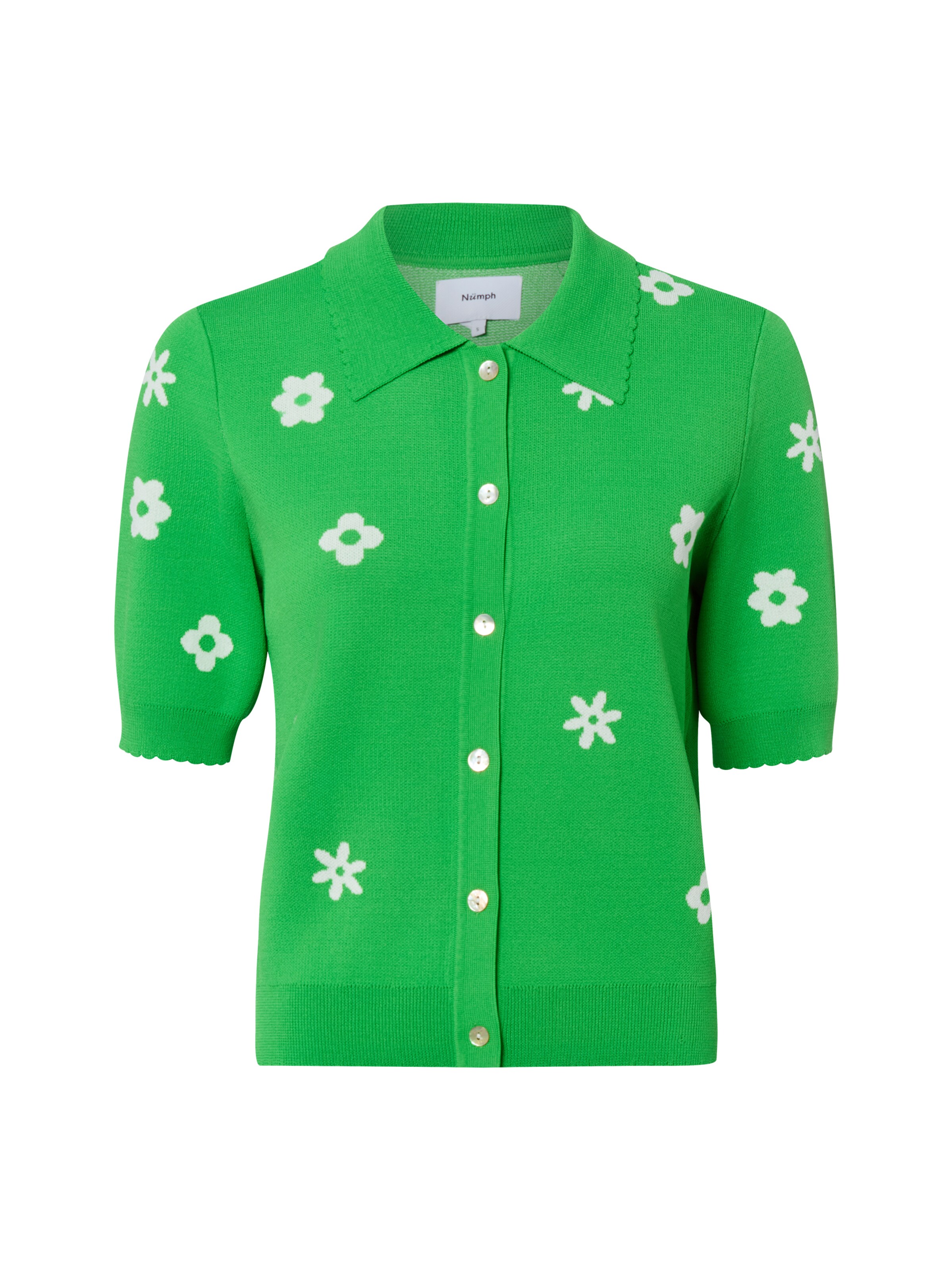 NÜMPH Knit Cardigan ' NUMargitta ' in Green: front