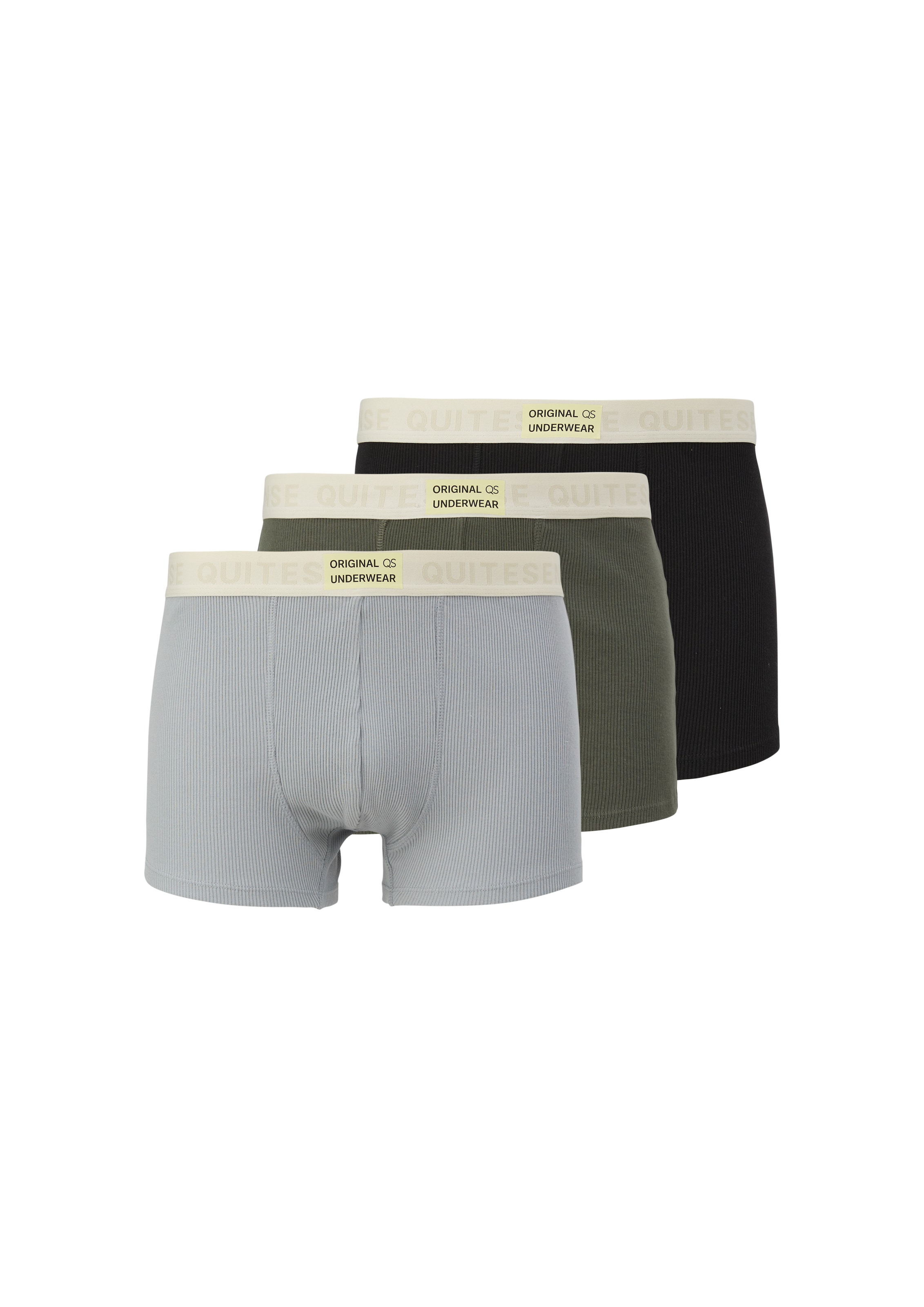 QS Boxers en bleu marine / gris clair / vert, Vue avec produit