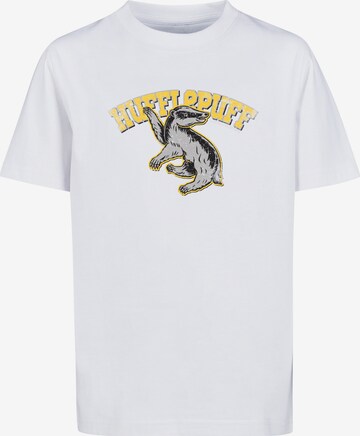 T-Shirt 'Harry Potter Hufflepuff Sport Emblem' F4NT4STIC en blanc : devant