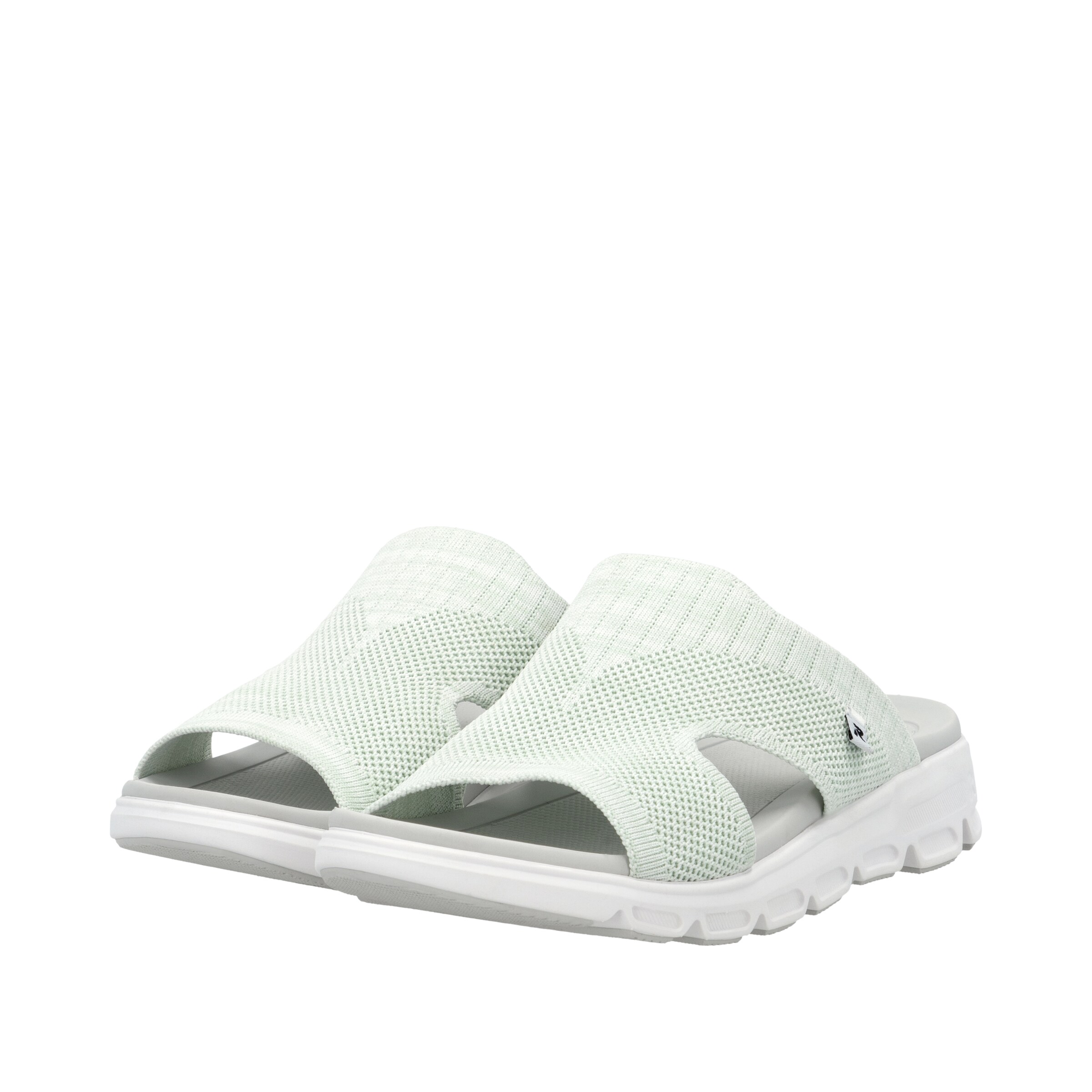 Rieker Sport Mules in Green: front