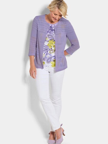 Goldner Gebreid vest in Lila