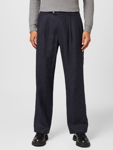 Oscar Jacobson Regular Pleat-front trousers 'Donn' in Blue: front