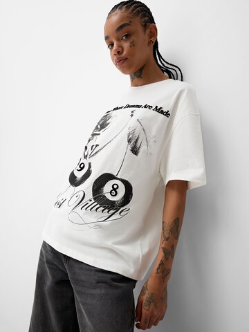 Bershka T-Shirt in Weiß