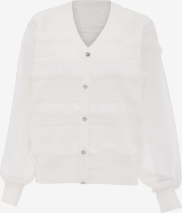 carato Knit Cardigan in White: front