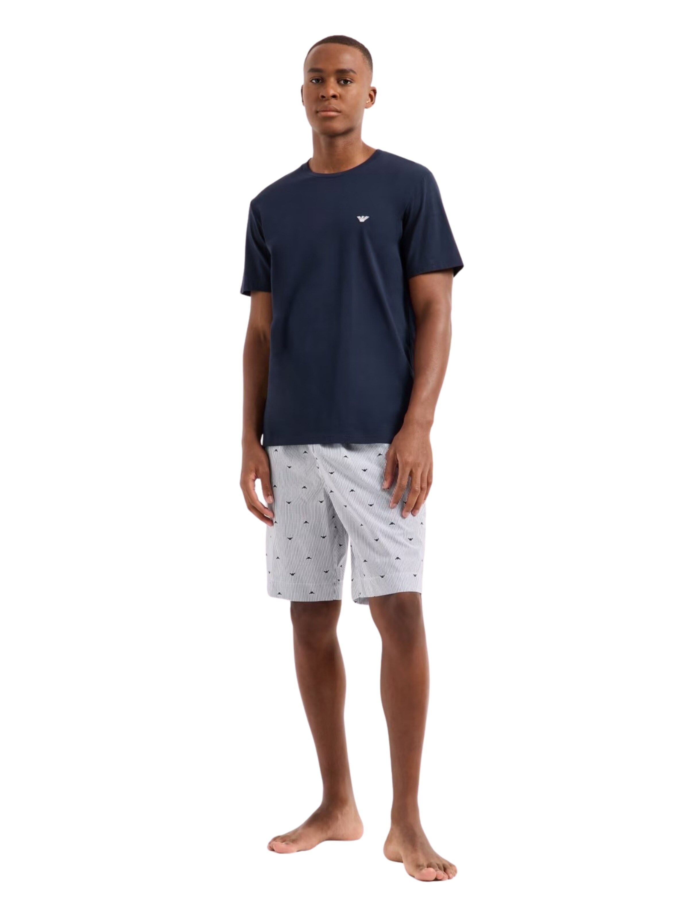 Pigiama corto di Emporio Armani in blu: frontale
