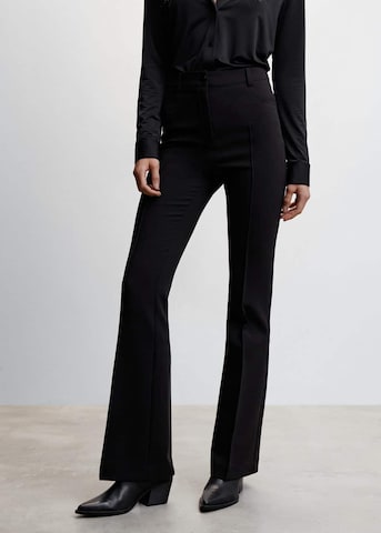 MANGO Boot cut Pleated Pants 'Pandy' in Black: front