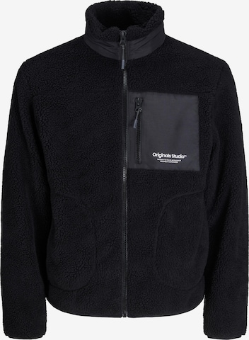 JACK & JONES Fleece Jacket 'Vesterbro' in Black: front