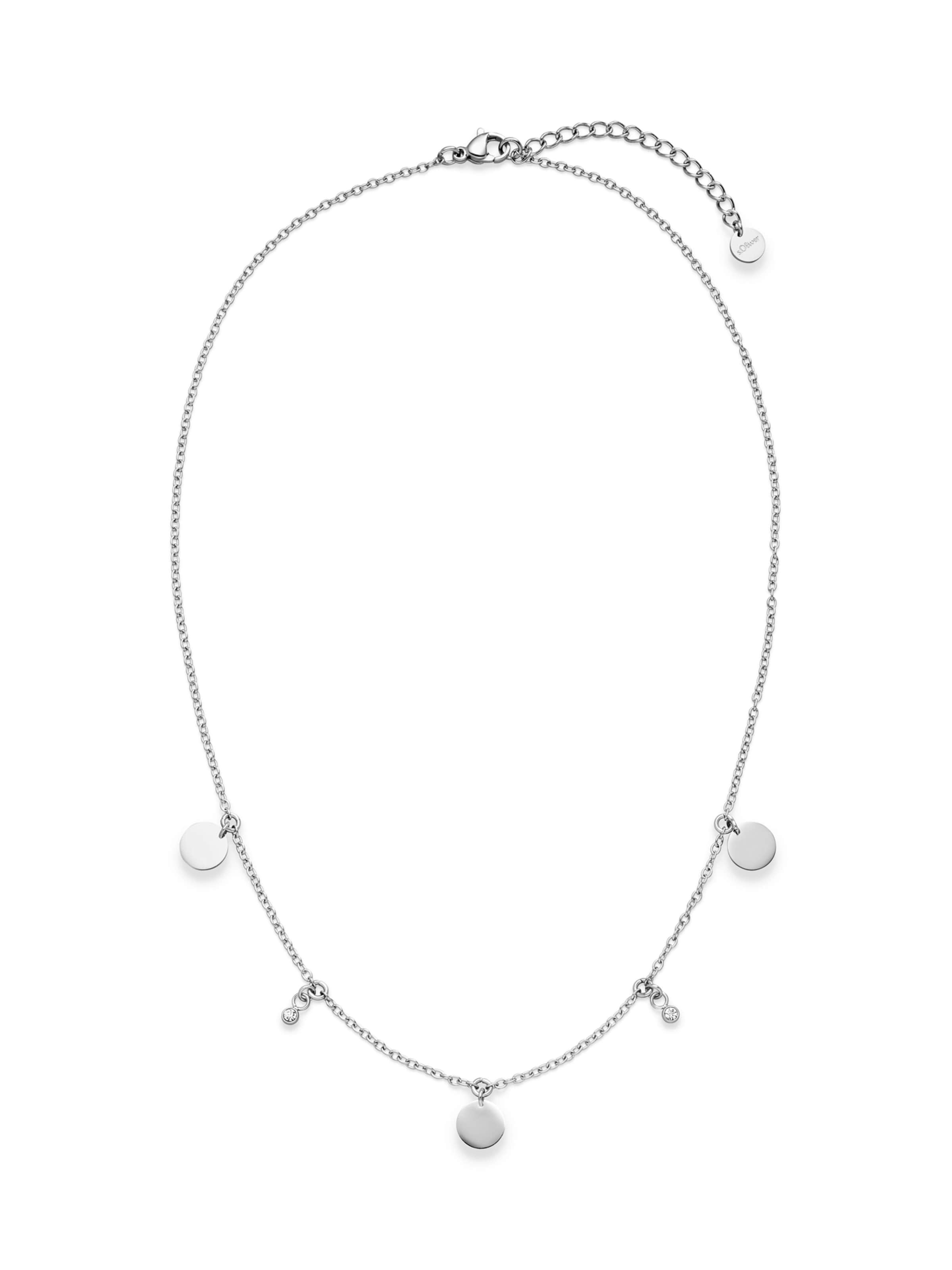 s.Oliver Necklace 'Coins' in Silver: front