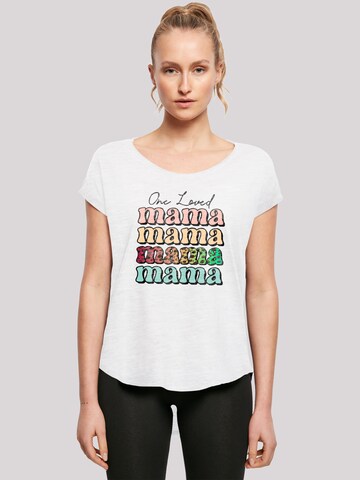 T-shirt 'Mothers Day Mama Typography Leopard Print Pastel' F4NT4STIC en blanc : devant