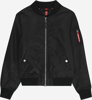ALPHA INDUSTRIES Välikausitakki 'MA-1' värissä musta: etupuoli
