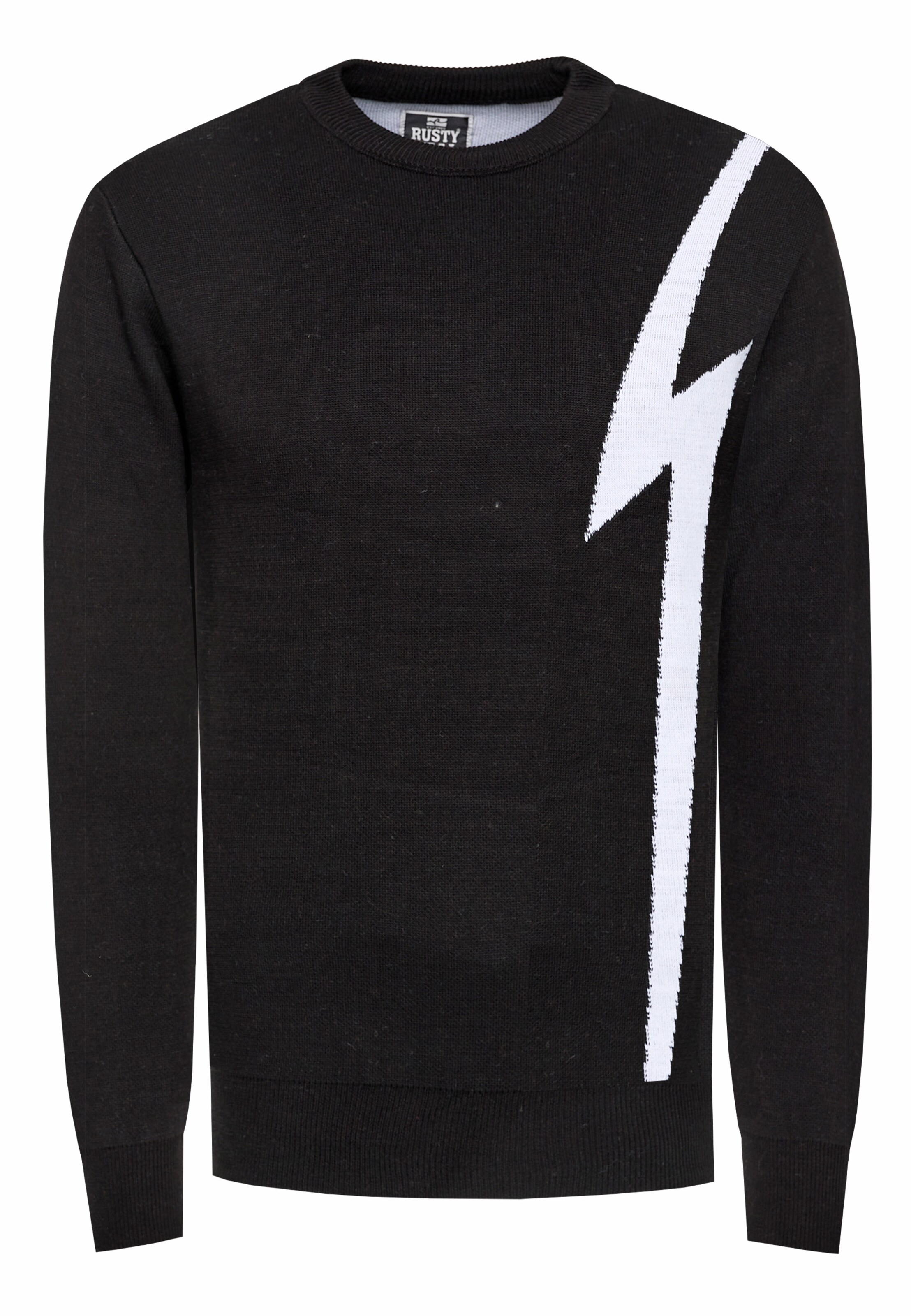 Rusty Neal Pullover in Schwarz: Vorderseite