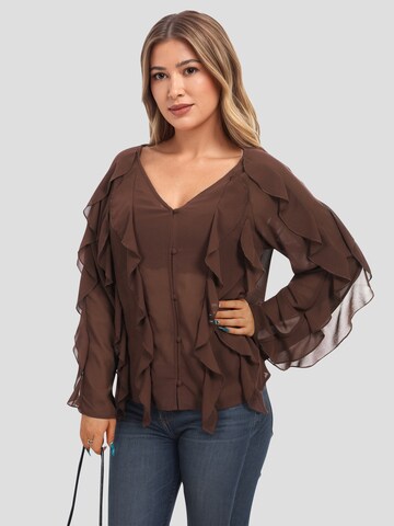 LapaPlus Blouse in Brown: front