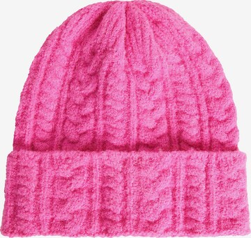 Bonnet Bershka en rose : devant