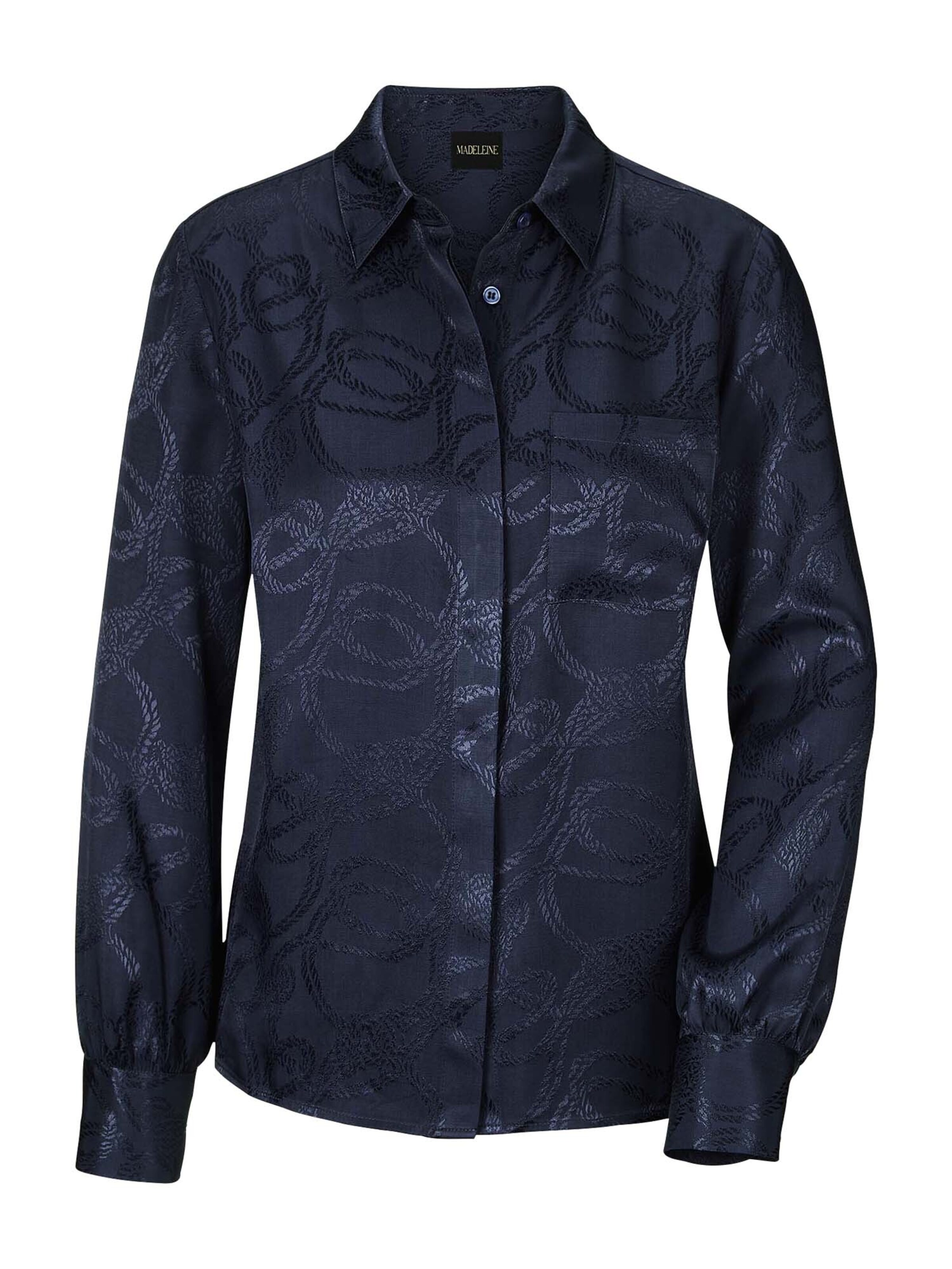 MADELEINE Bluse in Blau: Vorderseite