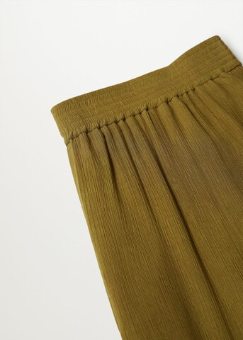 MANGO Široke hlačnice Hlače 'Fluber' | zelena barva