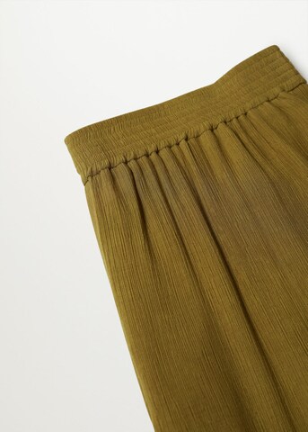 MANGO Wide leg Broek 'Fluber' in Groen