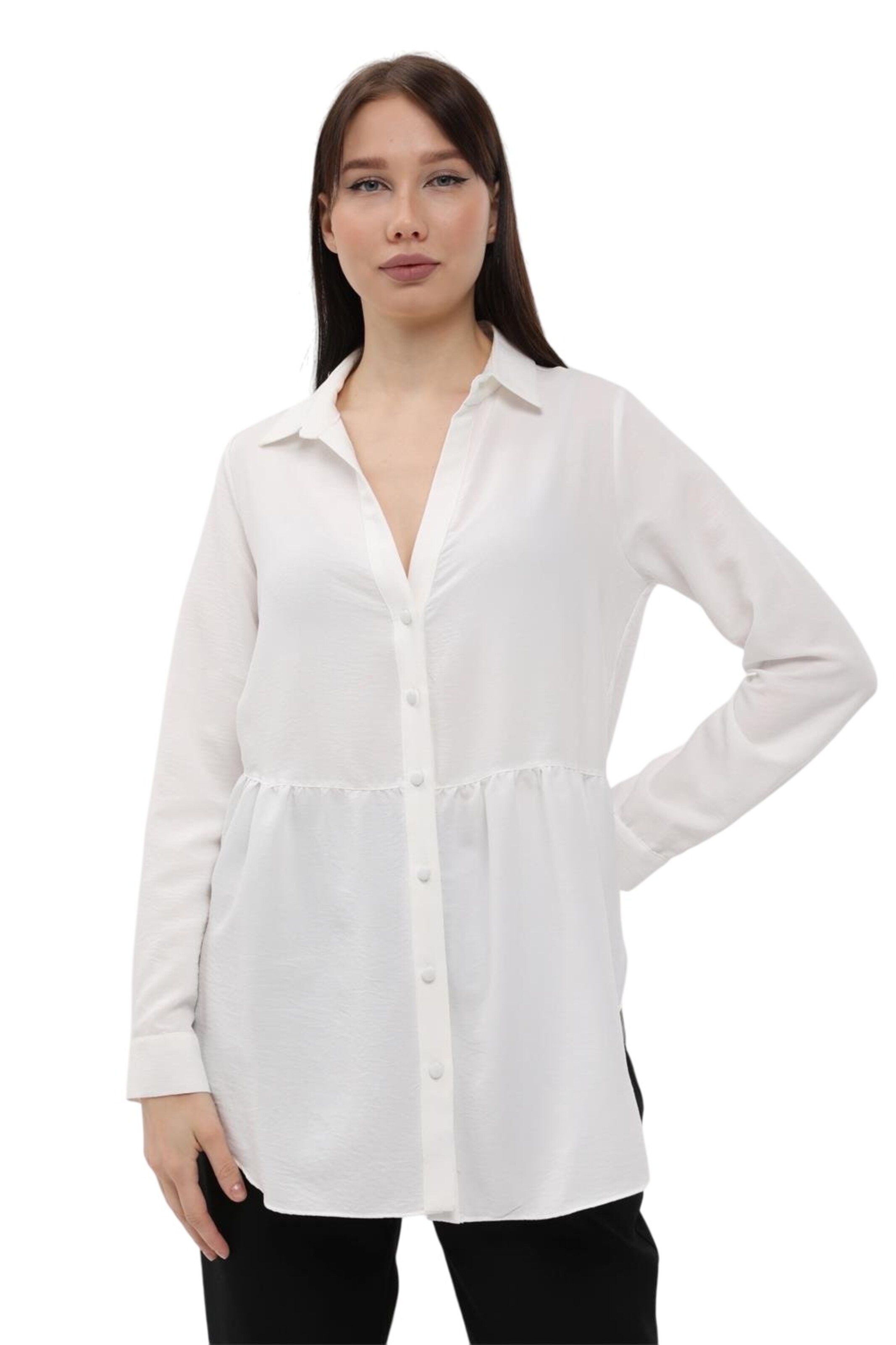 HOME STORE Blouse in Wit: voorkant
