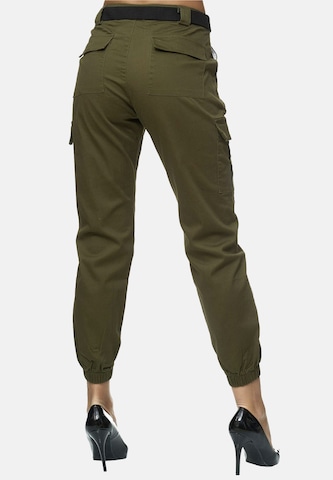 Elara Slimfit Cargobroek in Groen
